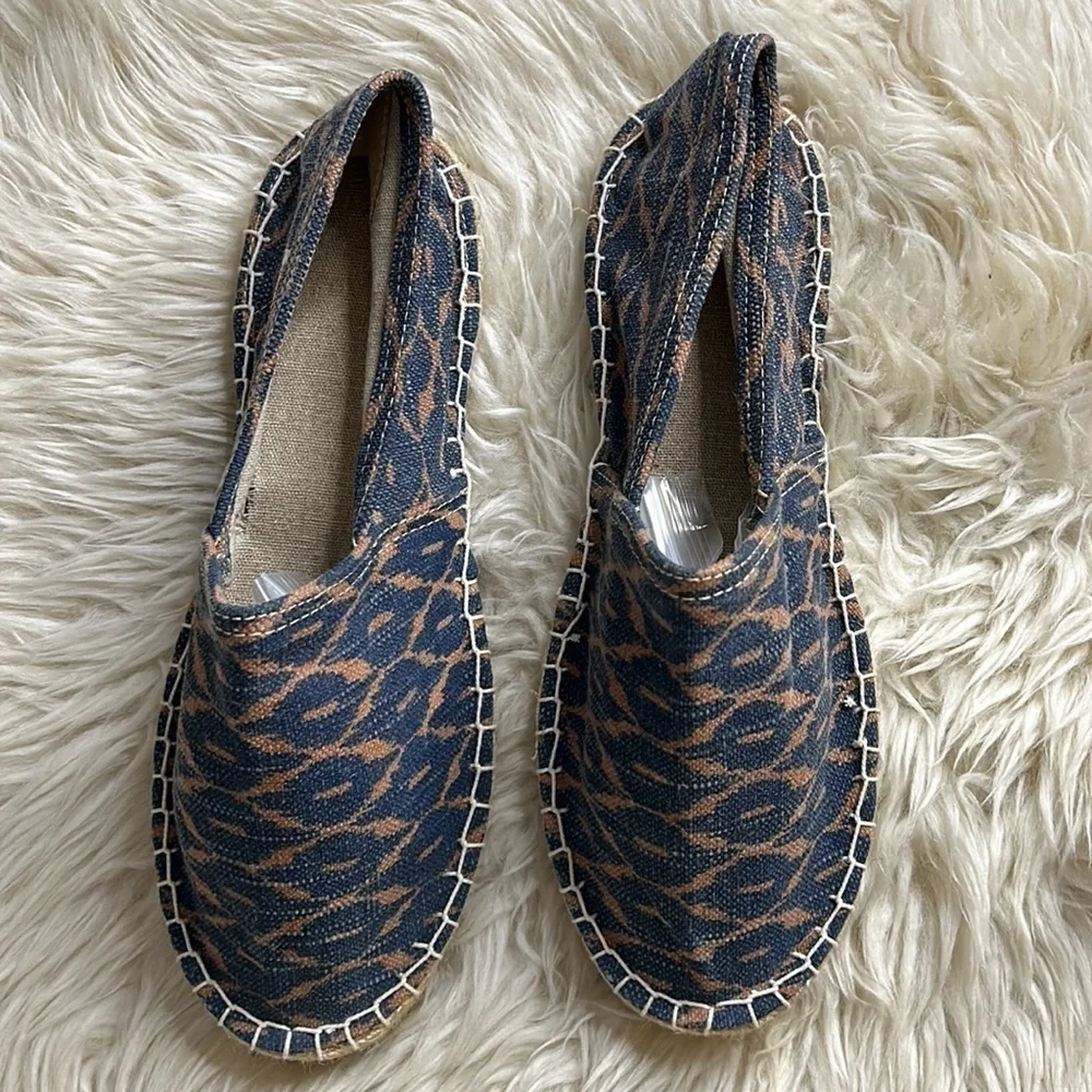 Scotch & soda espadrilles slip on canvas shoe women’s 8.5 blue brown new